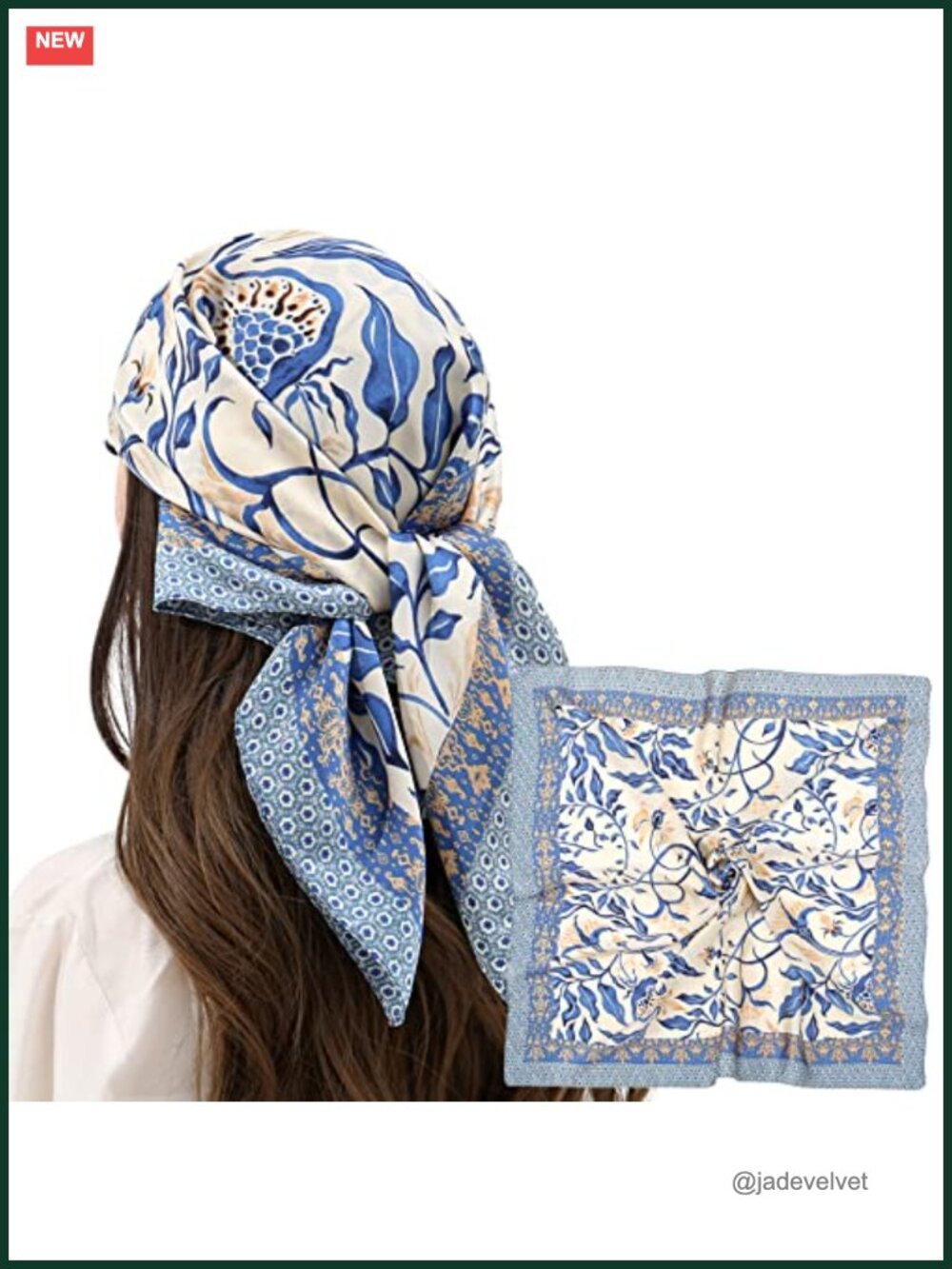 Silky Soft Square Scarf for Hair Wrapping Sleeping Night 27.5"x27.5"